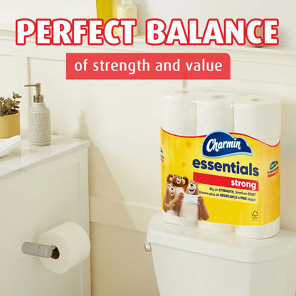 Essentials Strong Toilet Paper 12 Mega Rolls, 429 Sheets per Roll